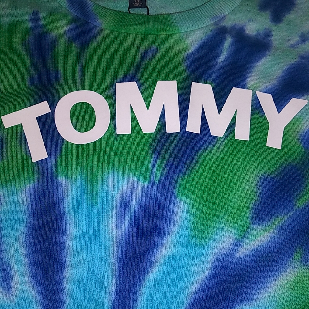 NWT Sz S Tommy Hilfiger Tie-Dye French Terry Dress - Picture 6 of 14